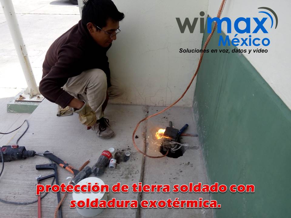 Protección de tierra con soldadura exotérmica